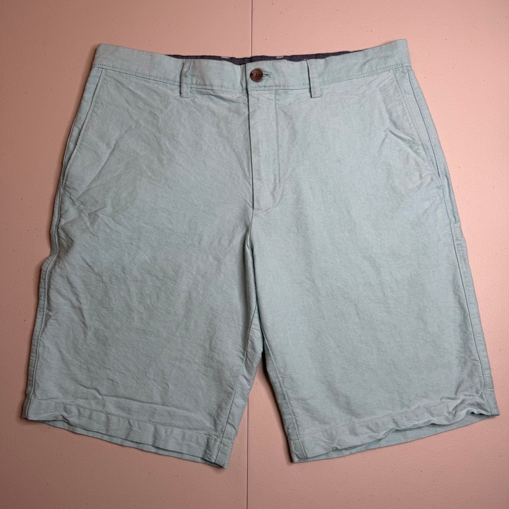 Banana Republic Mens 35 Light Aqua Blue Cotton 10" Inseam Shorts